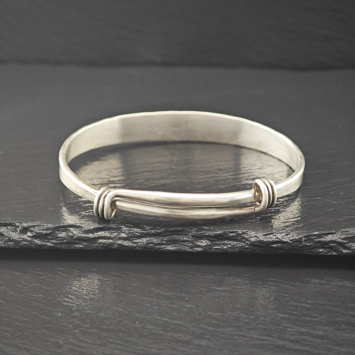 Ed Levin Modernist Bangle Bracelet Sterling Silver Adjustable
