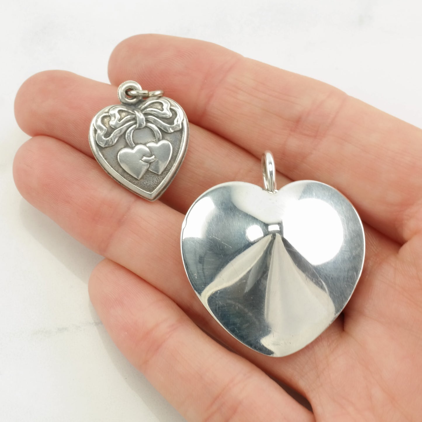 Choice of Vintage Heart Sterling Silver Pendant