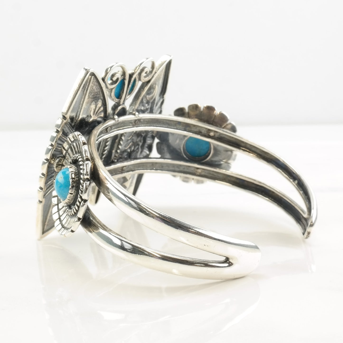 Relios Sterling Silver Turquoise Butterfly Rain Dancer Cuff Bracelet