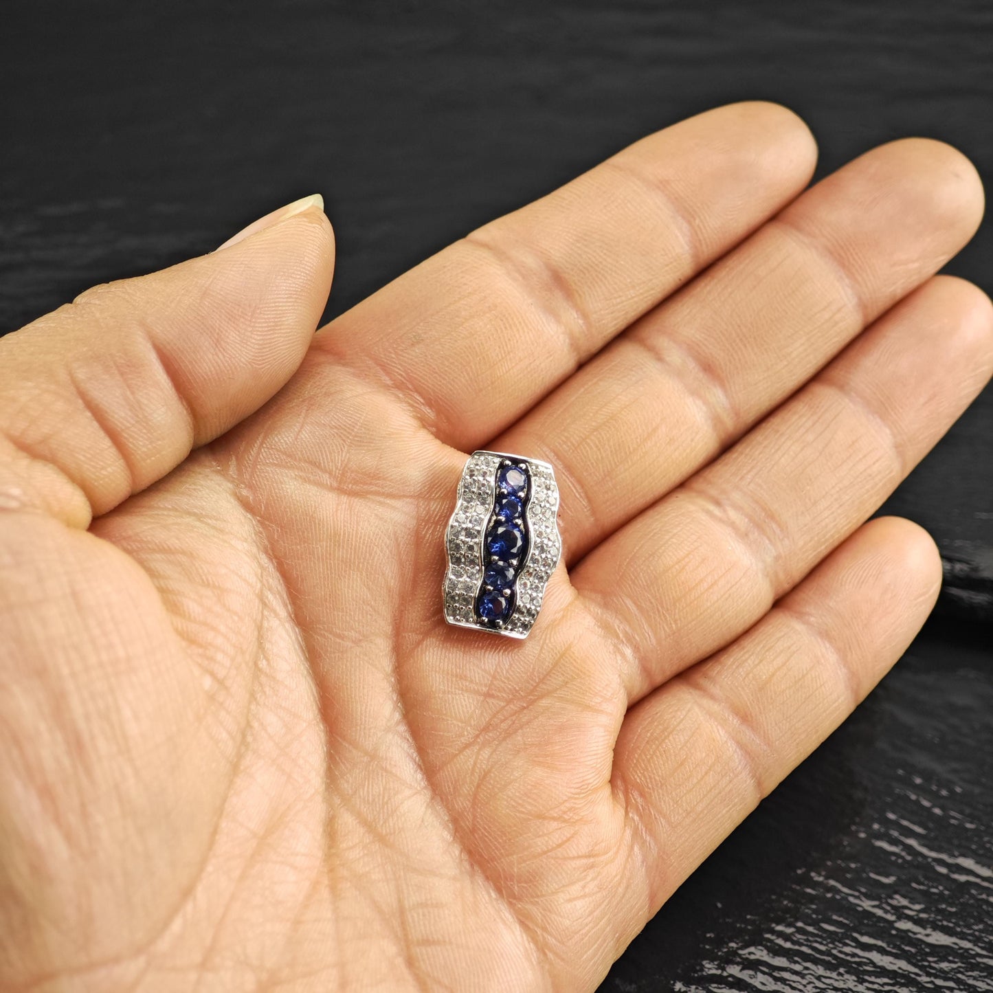 Suzy Levian Tanzanite Diamond Sterling Silver Pendant P3048