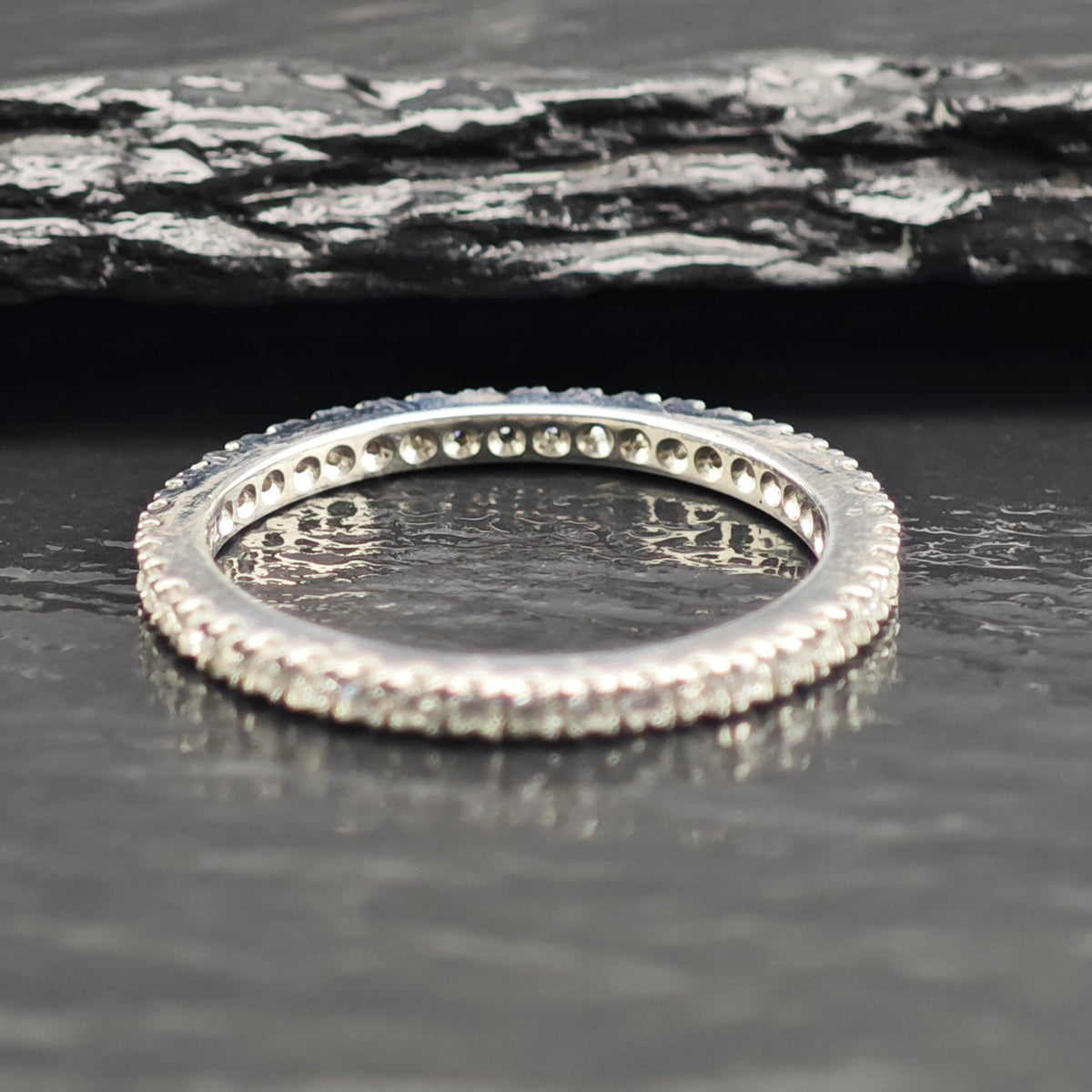 1/2 cttw Diamond Platinum Eternity Band Ring Sz 7 1/2 R6759