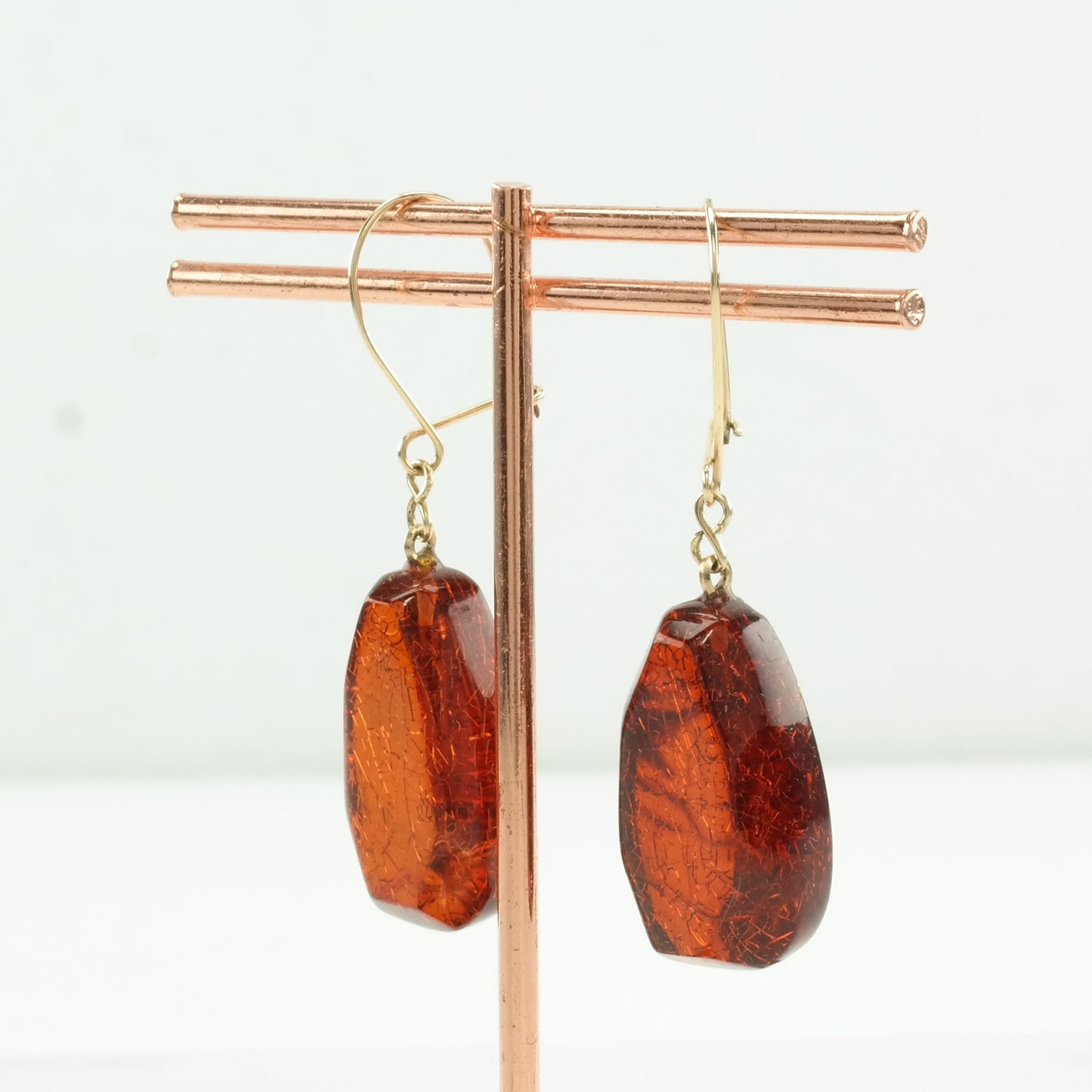 Boho Amber Earrings Fish hook/Dangle