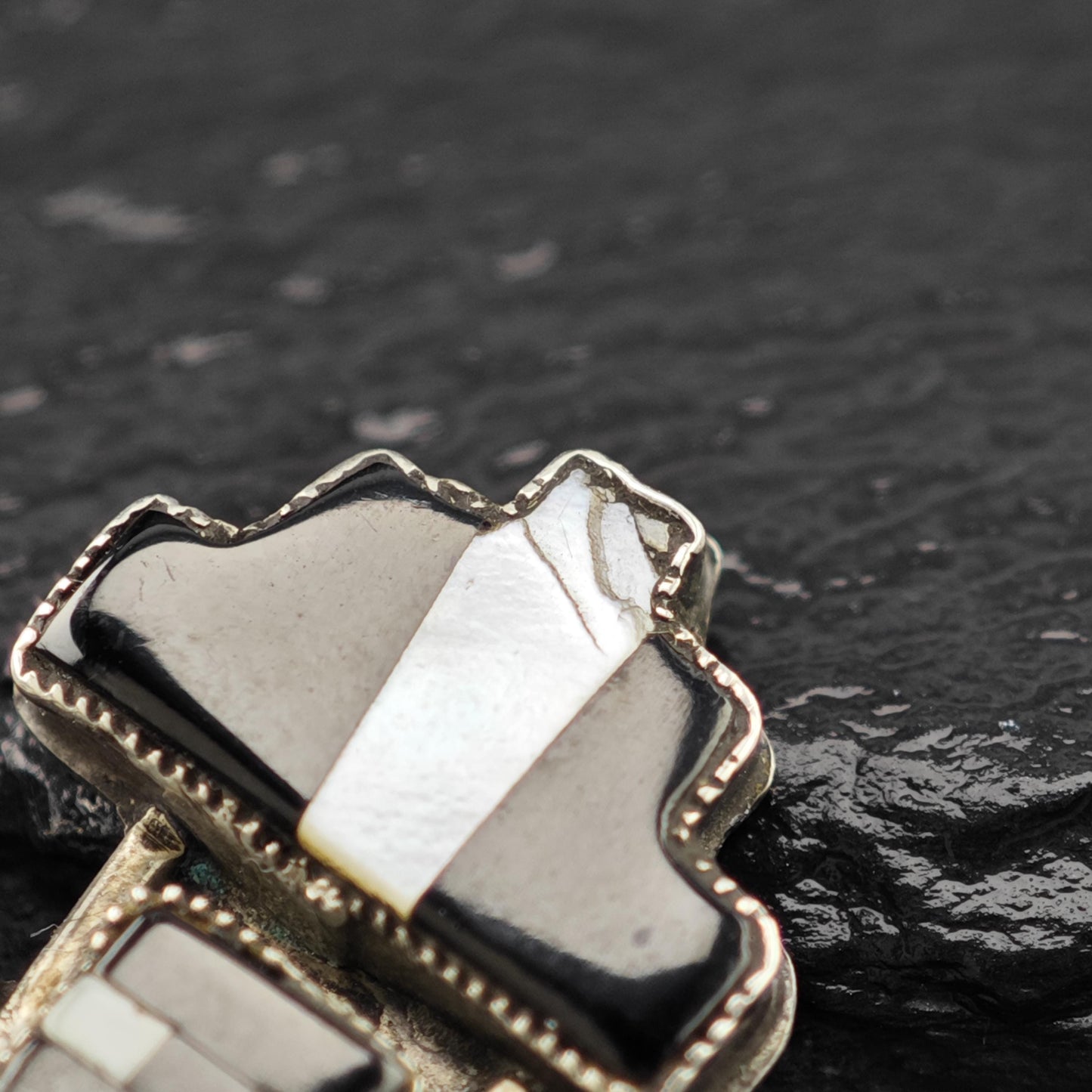 Zuni Sterling Silver Brooch Kachina Gemstone Inlay