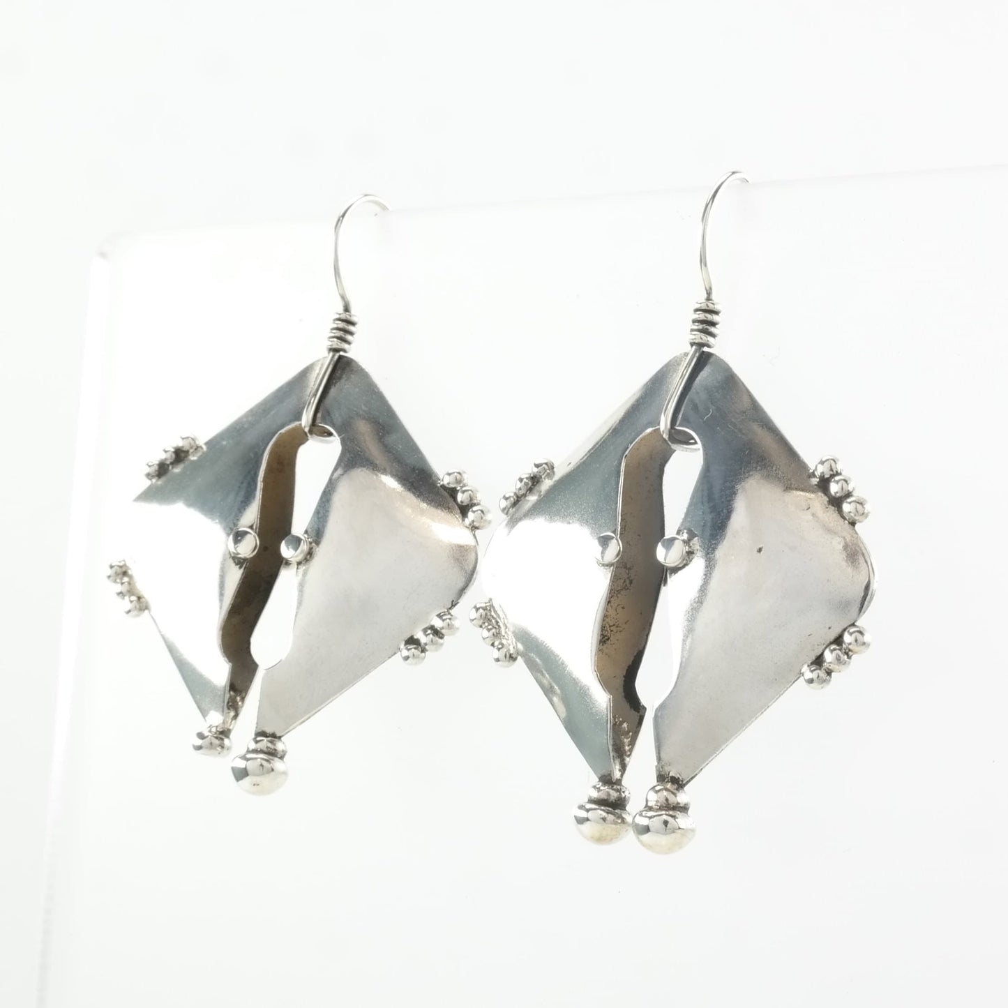 Sterling Silver Abstract Earrings Fish Hook