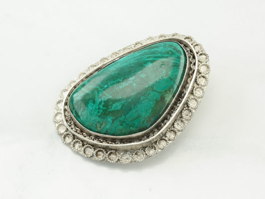 Eilat Stone Brooch Pendant Sterling Silver