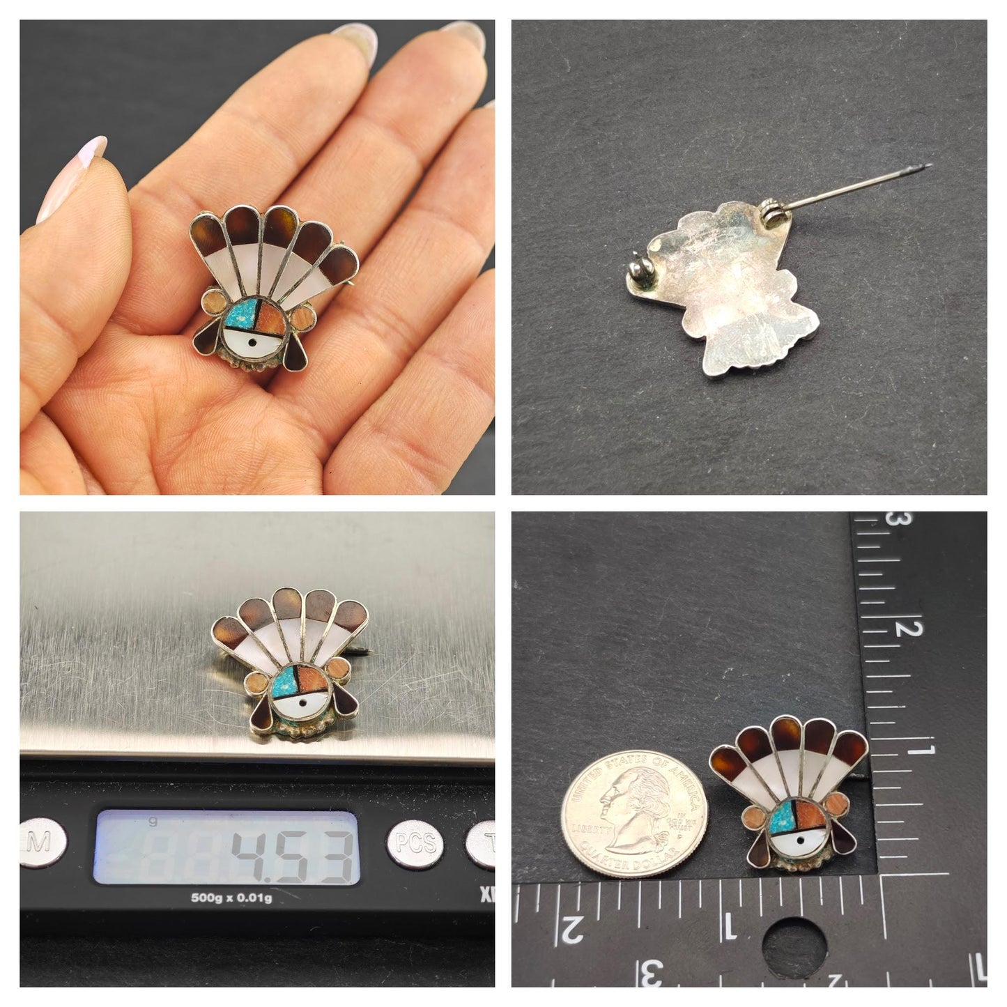 Choice of Zuni Inlay Brooch Native American Sterling Silver
