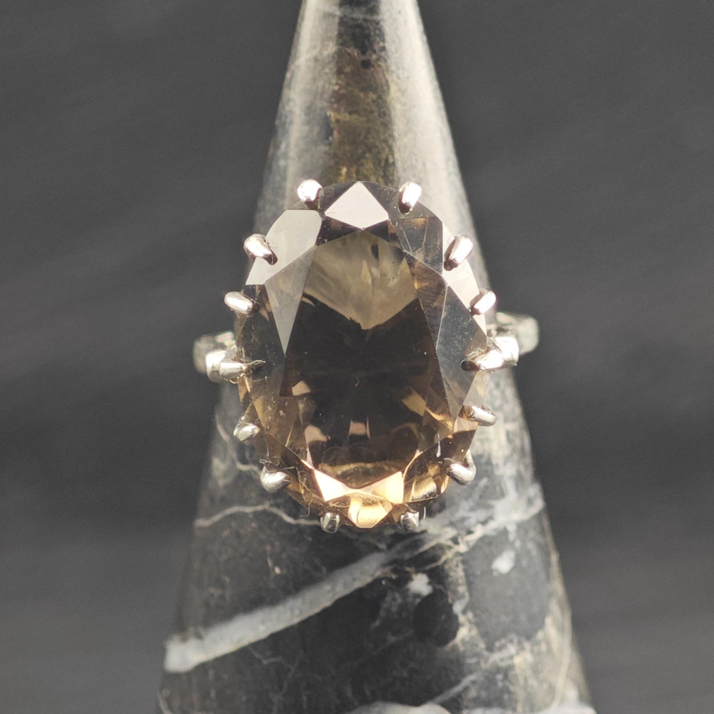 Smoky Quartz Sterling Silver Ring Sz 5 1/2 R6679