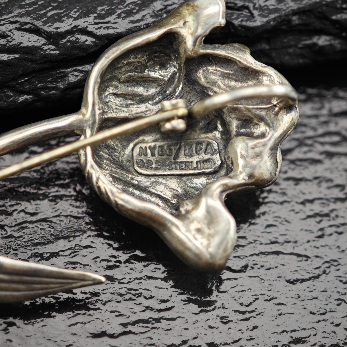 Floral Sterling Silver Brooch Pendant - Elegant MFA Design