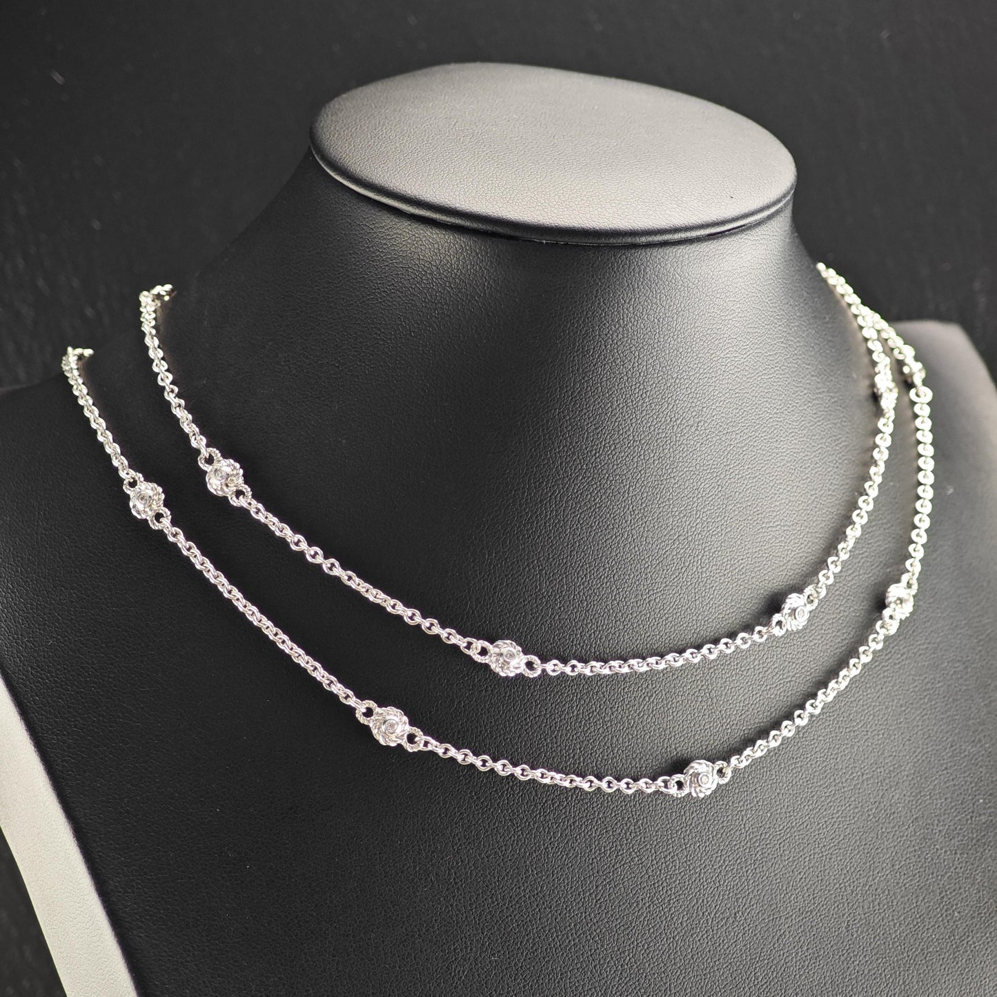 Vintage Judith Ripka DQCZ Wrap Necklace Sterling Silver N2739