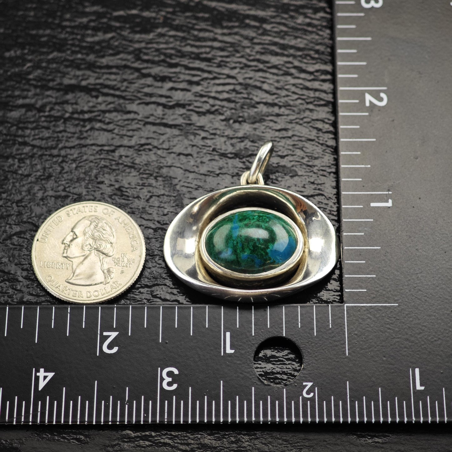 Chrysocolla Pendant Sterling Silver P3059