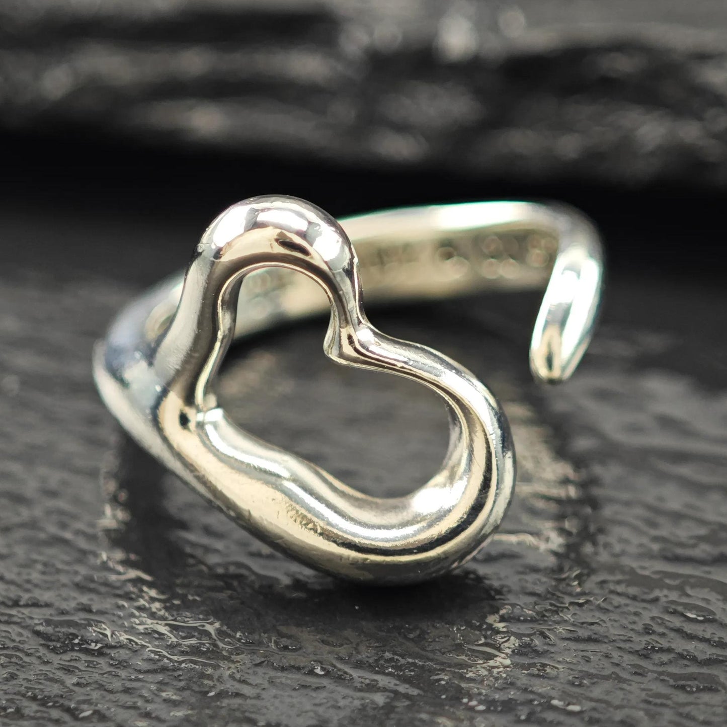 Vintage Tiffany, Elsa Peretti Heart Ring Sterling Silver Sz 5 3/4 R5931