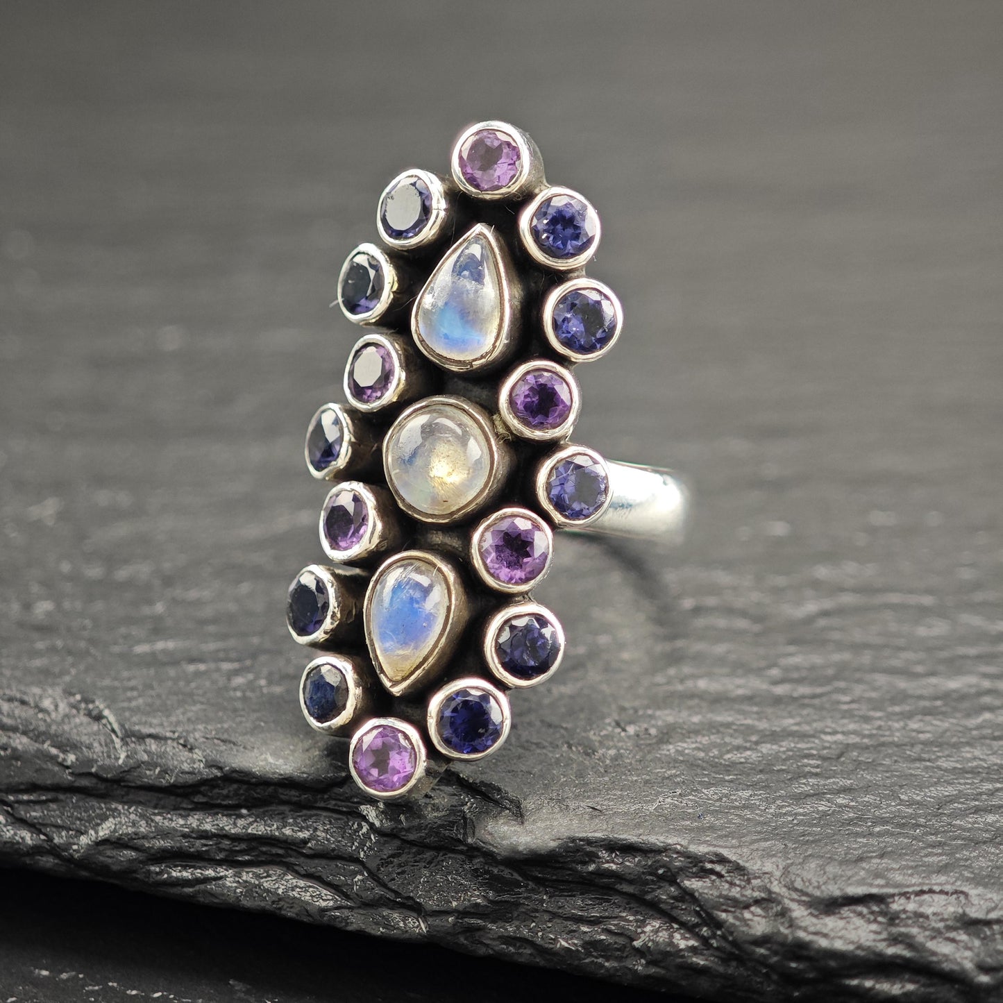 Nicky Butler Moonstone, Amethyst Ring Sterling Silver R5816