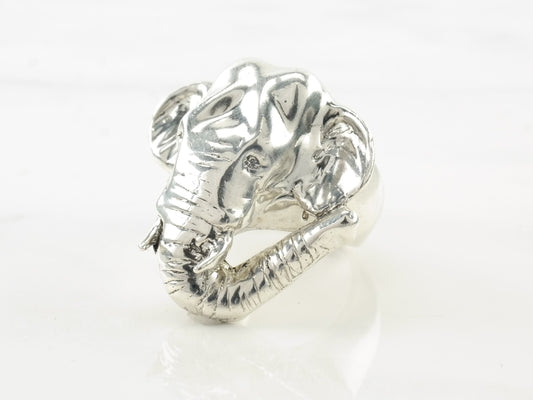 Medici Silver Ring Elephant Sterling Size 6 1/2