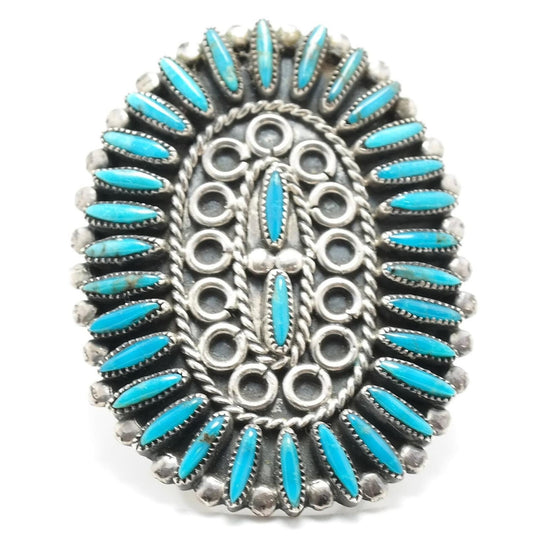 Zuni NeedlPoint Turquoise Ring Sterling Silver