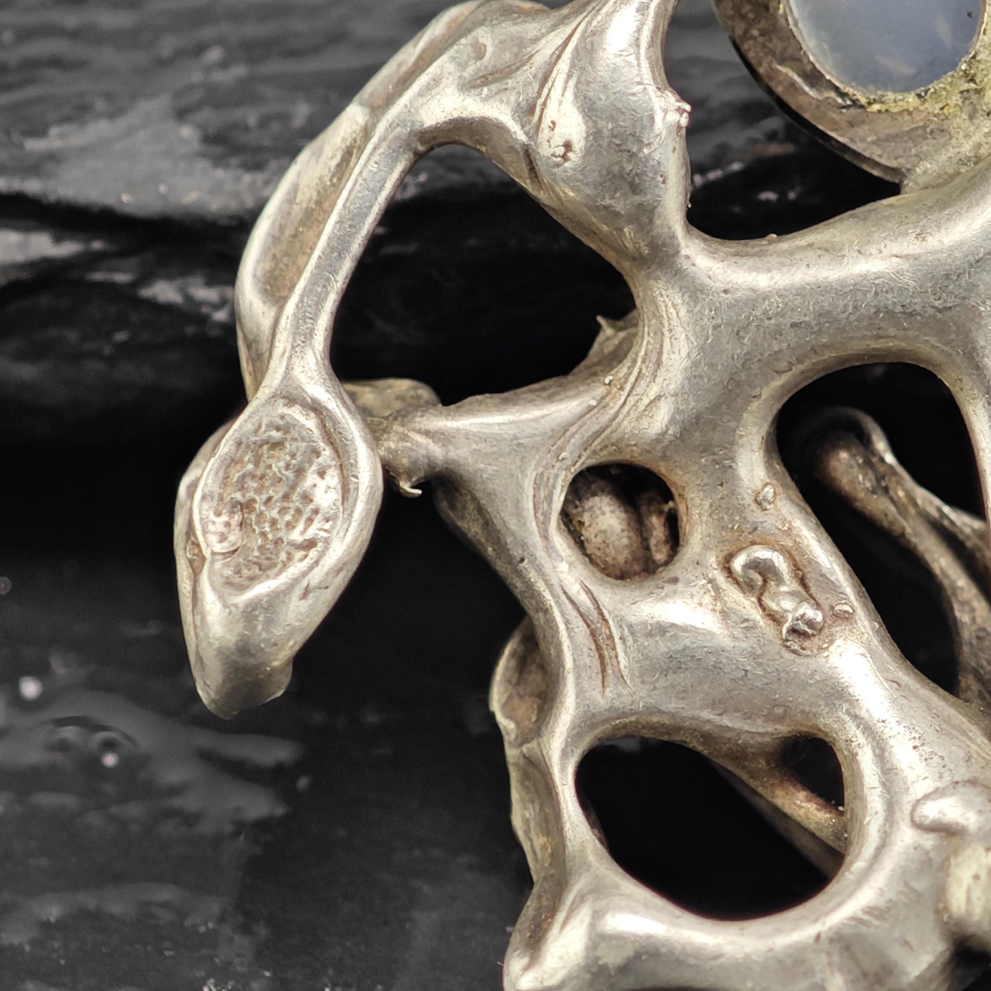 Brutalist Moonstone Pendant Sterling Silver P3062