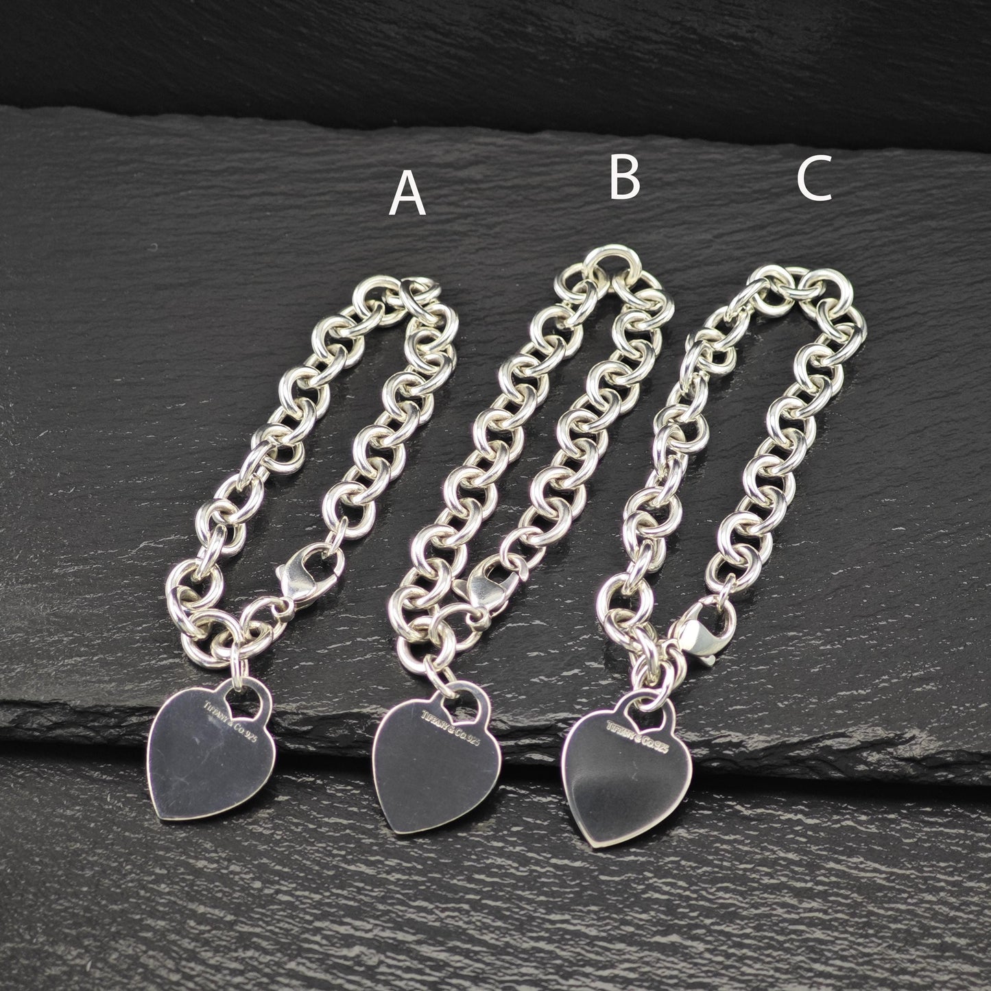 Choice of Tiffany Curb Link Tag Bracelets, Sterling Silver