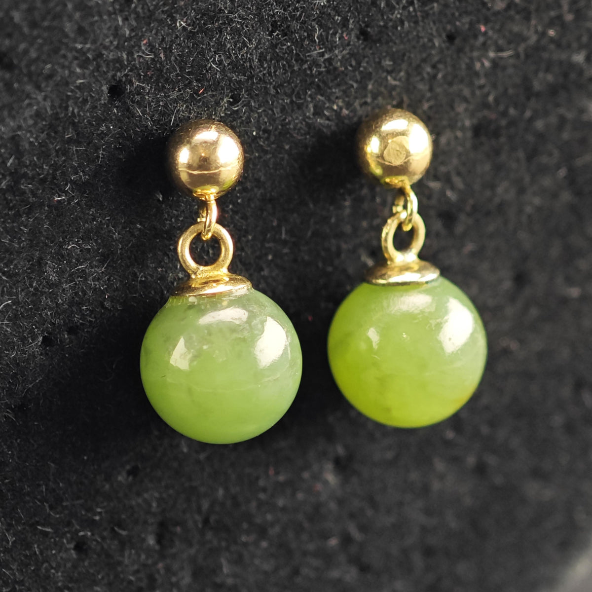 Nephrite Jade 14K Gold Stud/Dangle Earrings ER3224