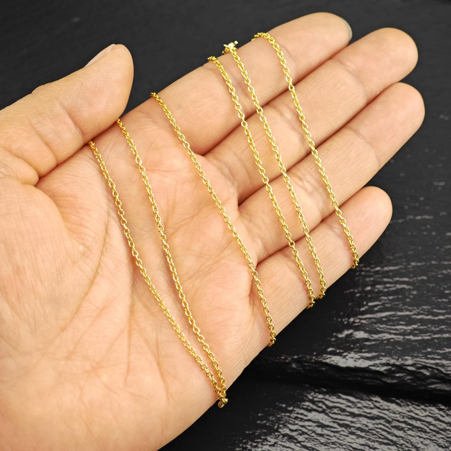 Gold Plated Link Chain Sterling Silver Necklace N2757