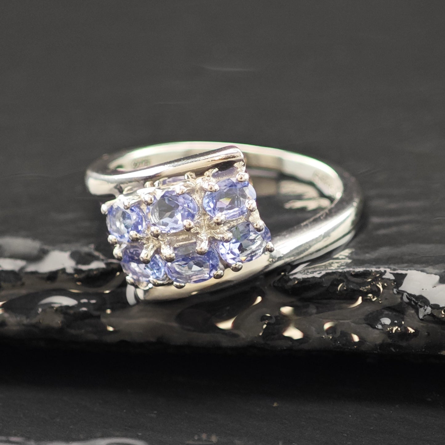 Gemstone Ring Sterling Silver Classic Style Size 8 R6237