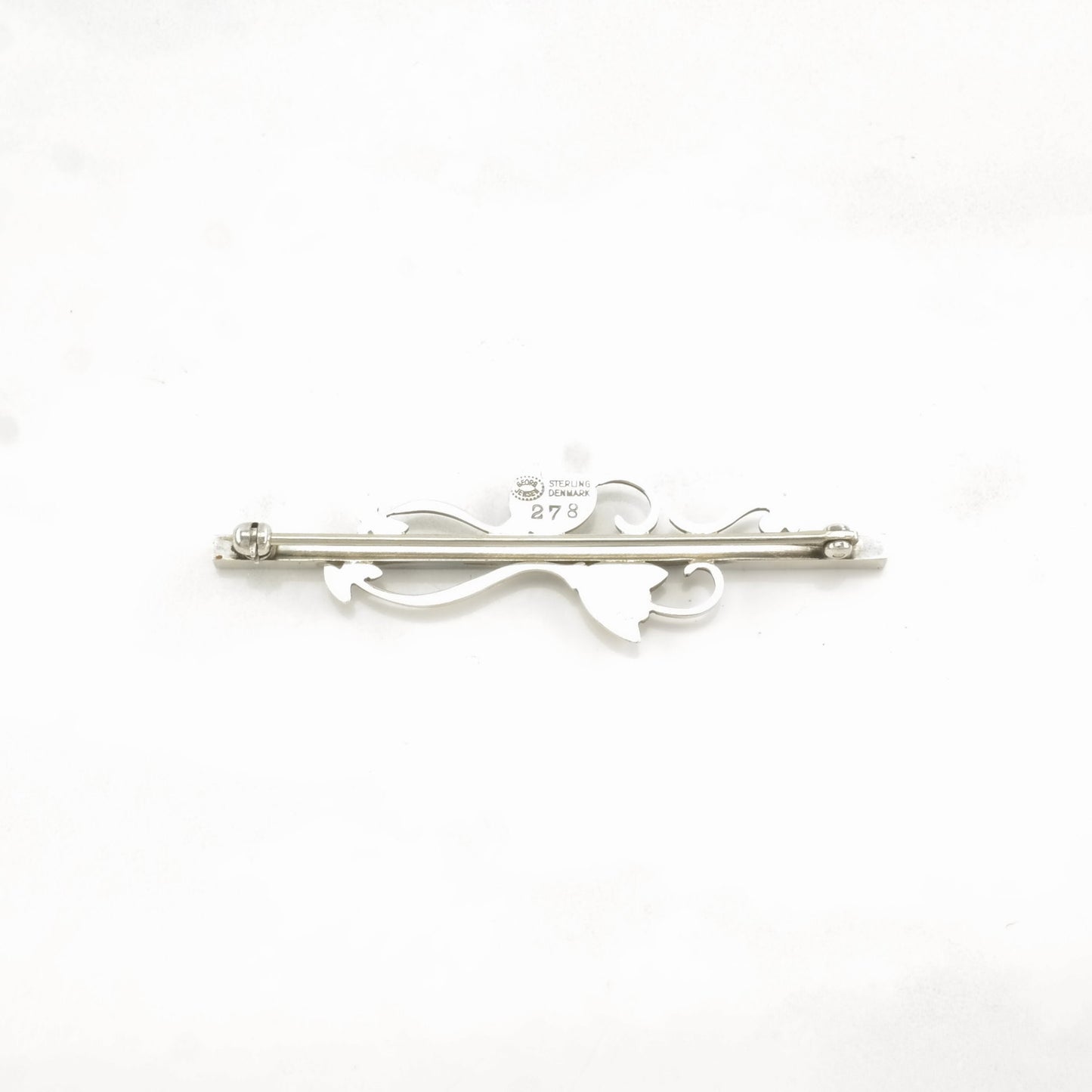 Vintage Georg Jensen Sterling Silver Brooch Bar, 278 Floral