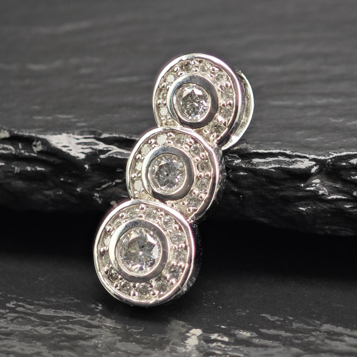 2/3 cttw Diamond Cluster, 14K White Gold Pendant P3108