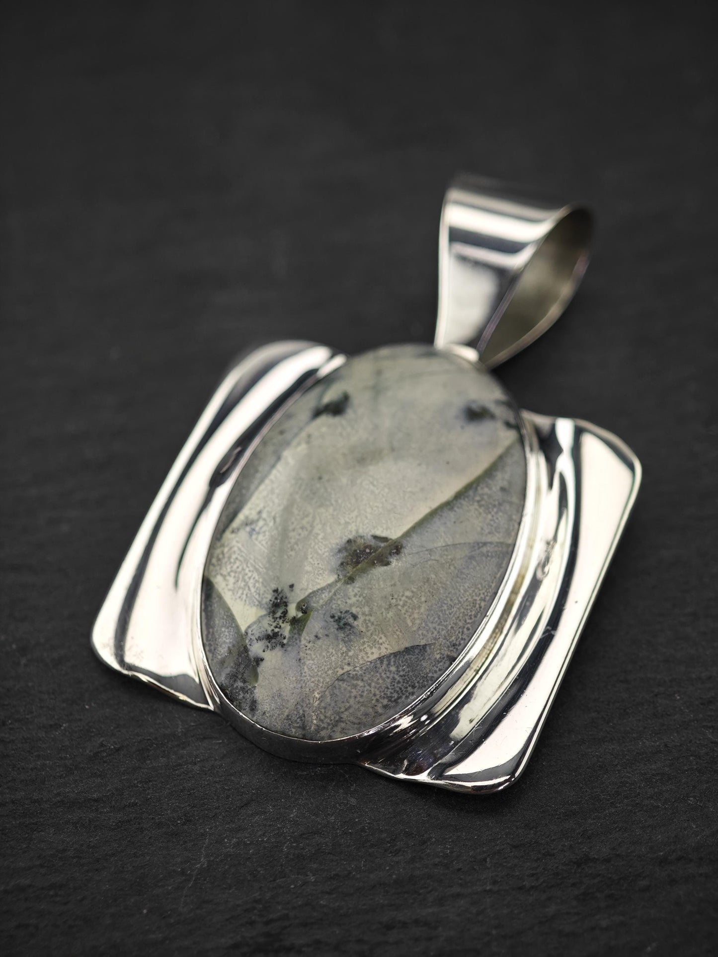 DTR Green Gemstone Pendant Sterling Silver