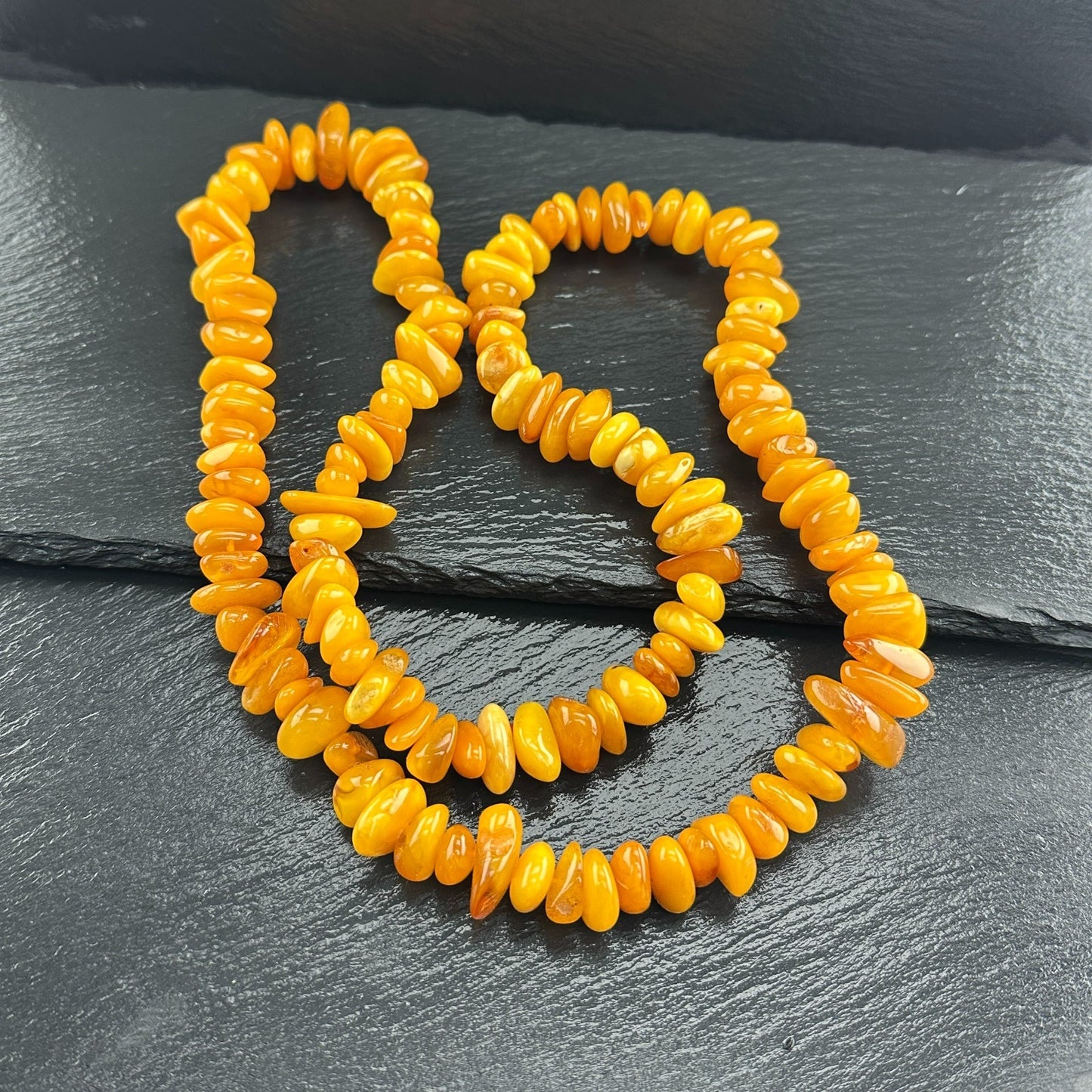 92gm Natural Baltic Amber Bead Necklace Opaque