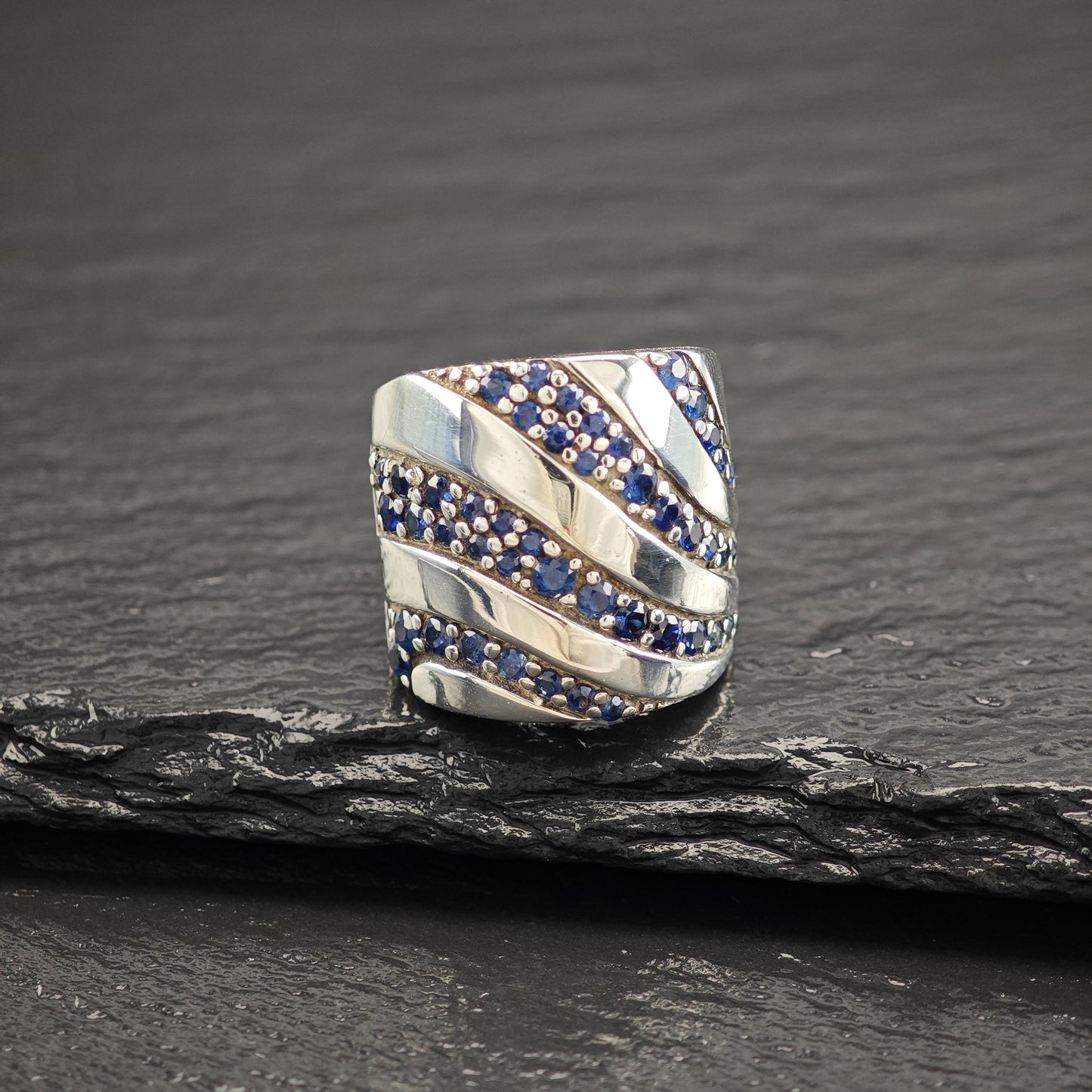 EFFY Sapphire Ring 2ctw Sterling Silver Ballisima Splash R5786