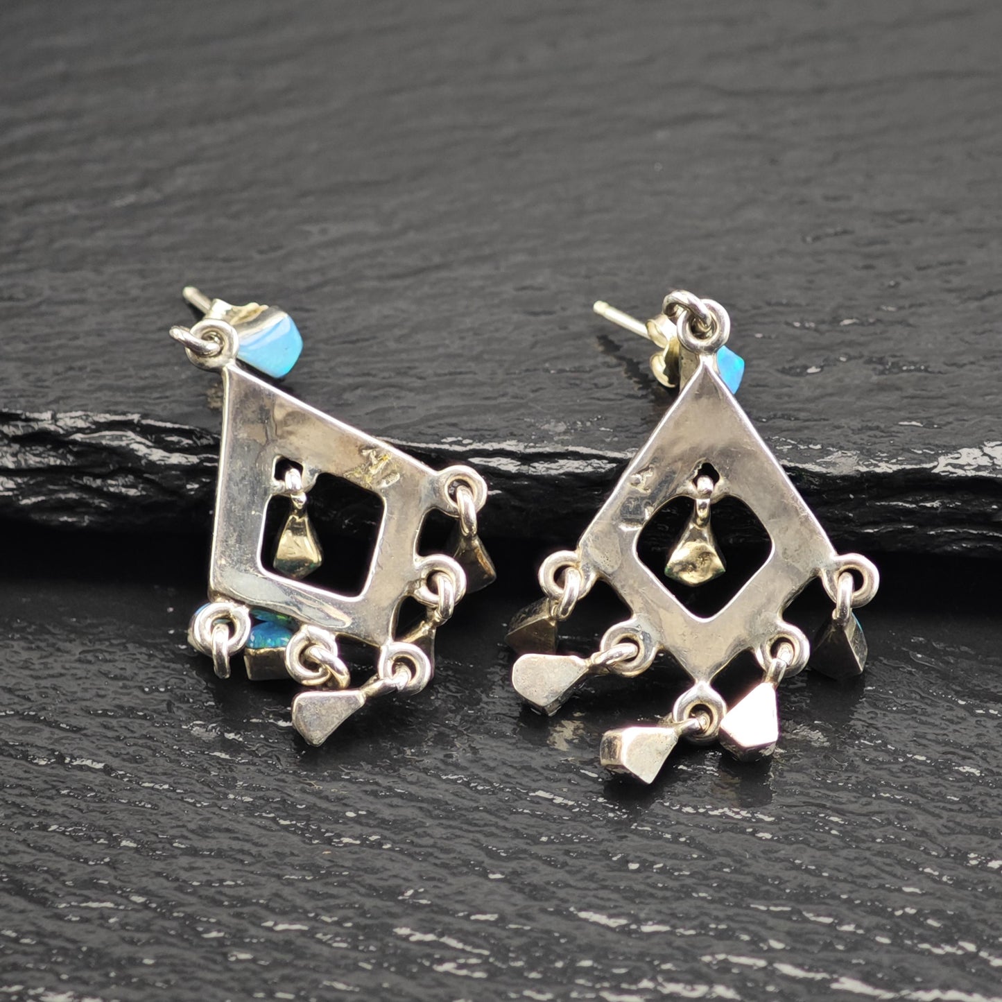 Blue Lab Opal Sterling Silver Stud Earrings ER3178