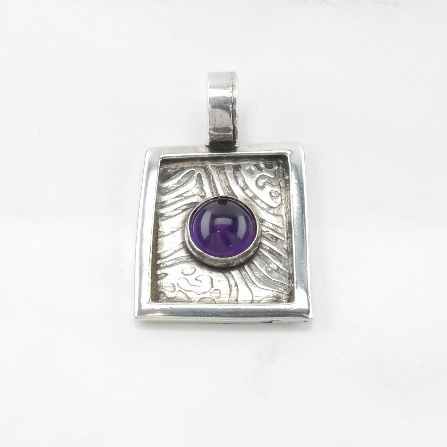 Vintage Purple Amethyst Sterling Silver Pendant