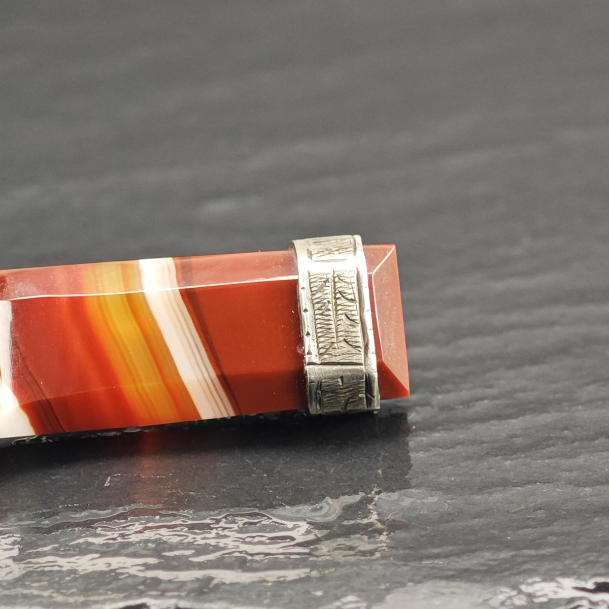 Scottish Agate Sterling Silver Brooch B2236