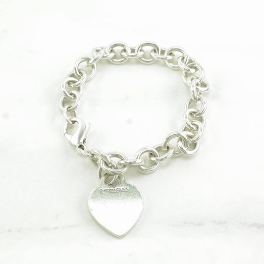 Tiffany & Co. Sterling Silver Link Bracelet Heart