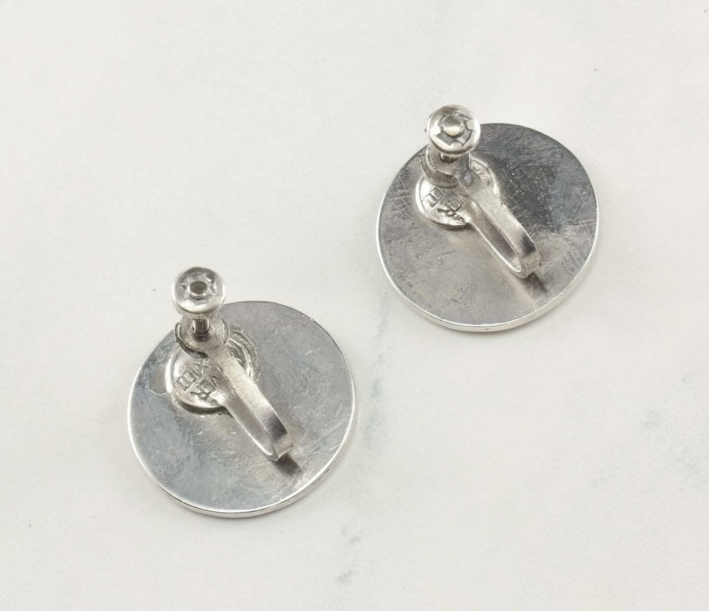 Taxco Sterling Silver Earrings Screw Back Clip On