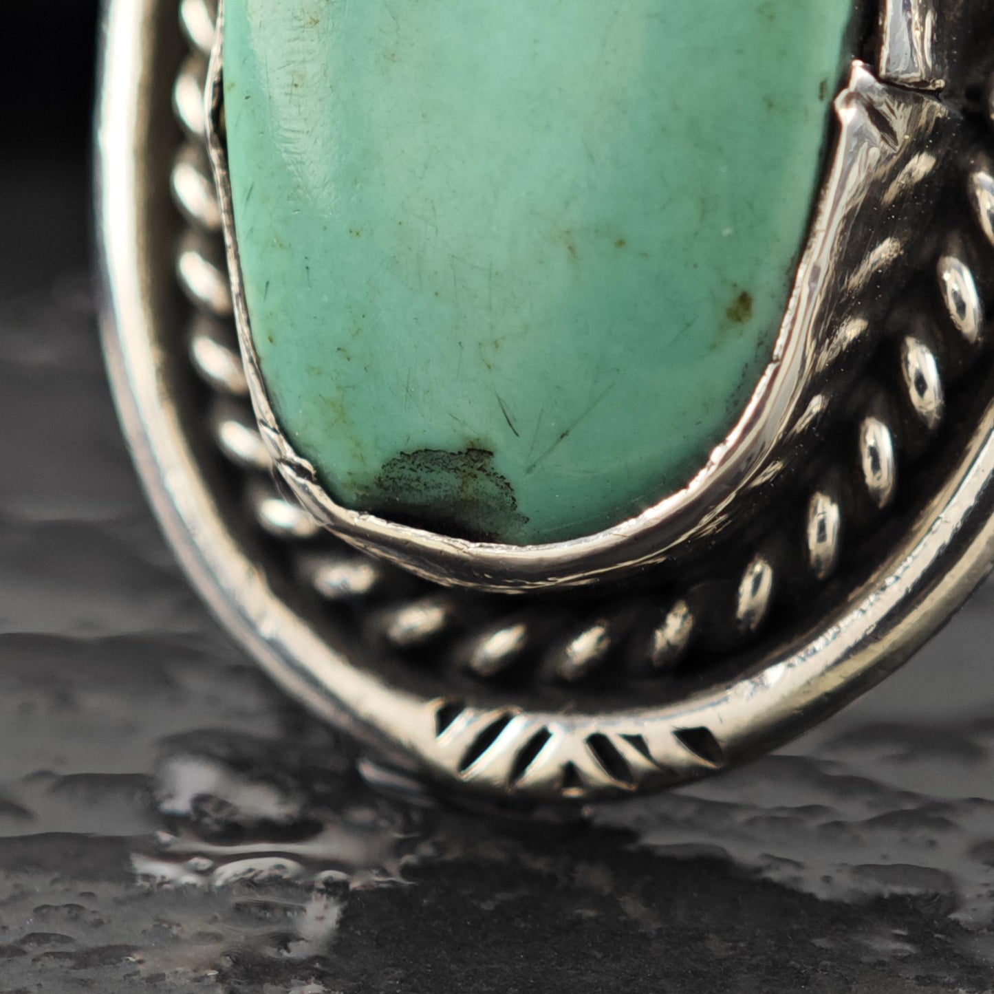 Southwest Turquoise Ring: Sterling Silver Jewelry Size 8 1/4