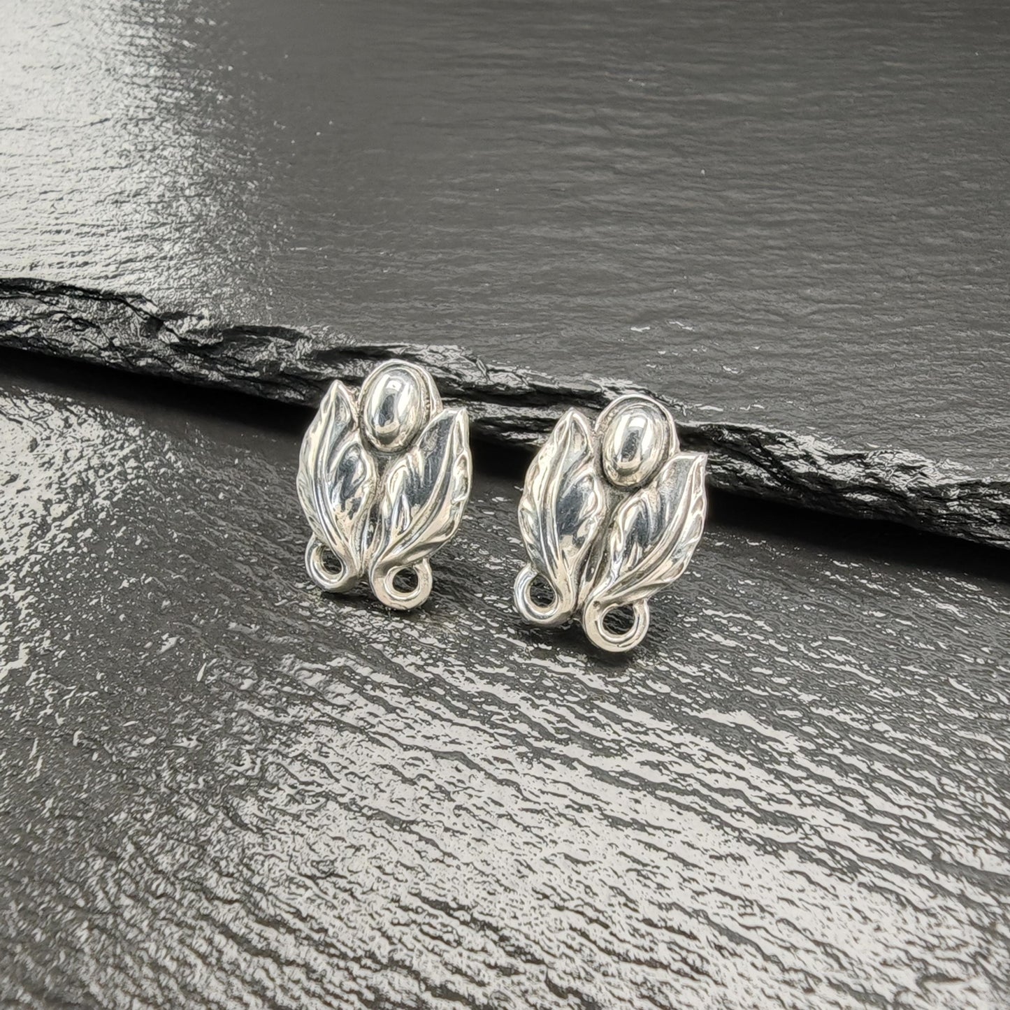 Sterling Silver Screw Back Earrings Coro Jensen Style Norseland ER2921
