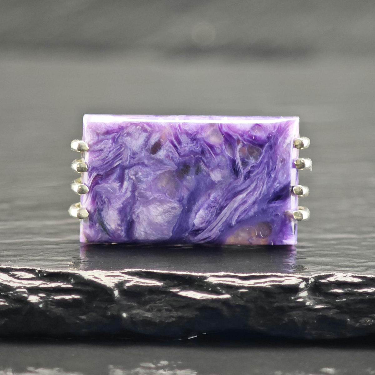 Charoite Sterling Silver Ring Sz 10 1/2 R6849