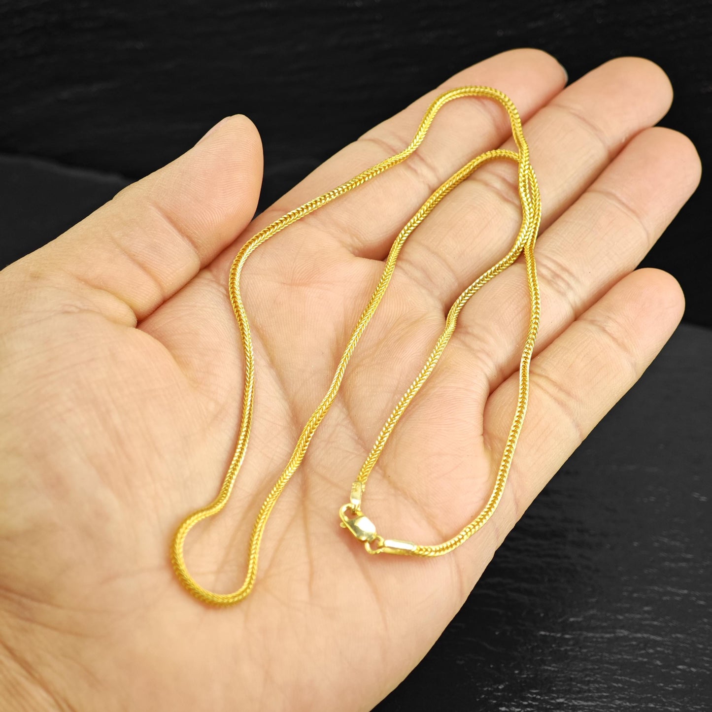 Foxtail Gold Plated Chain Sterling Silver Necklace N2751