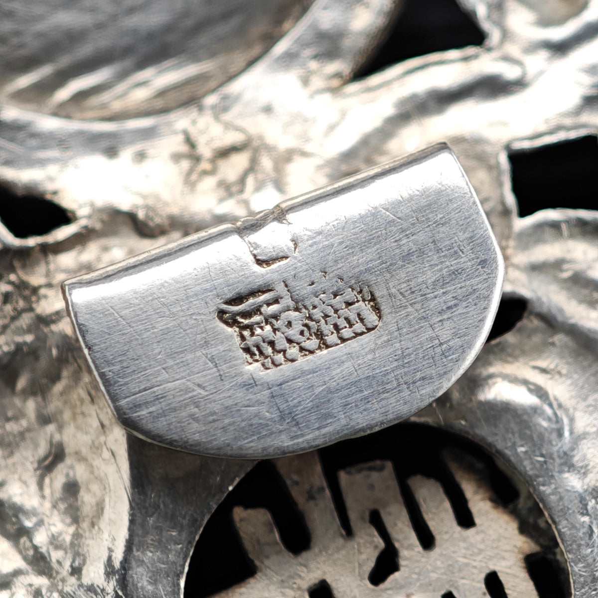 Chinese Export 2 Part Dragon Sterling Silver Belt Buckle MISC0397