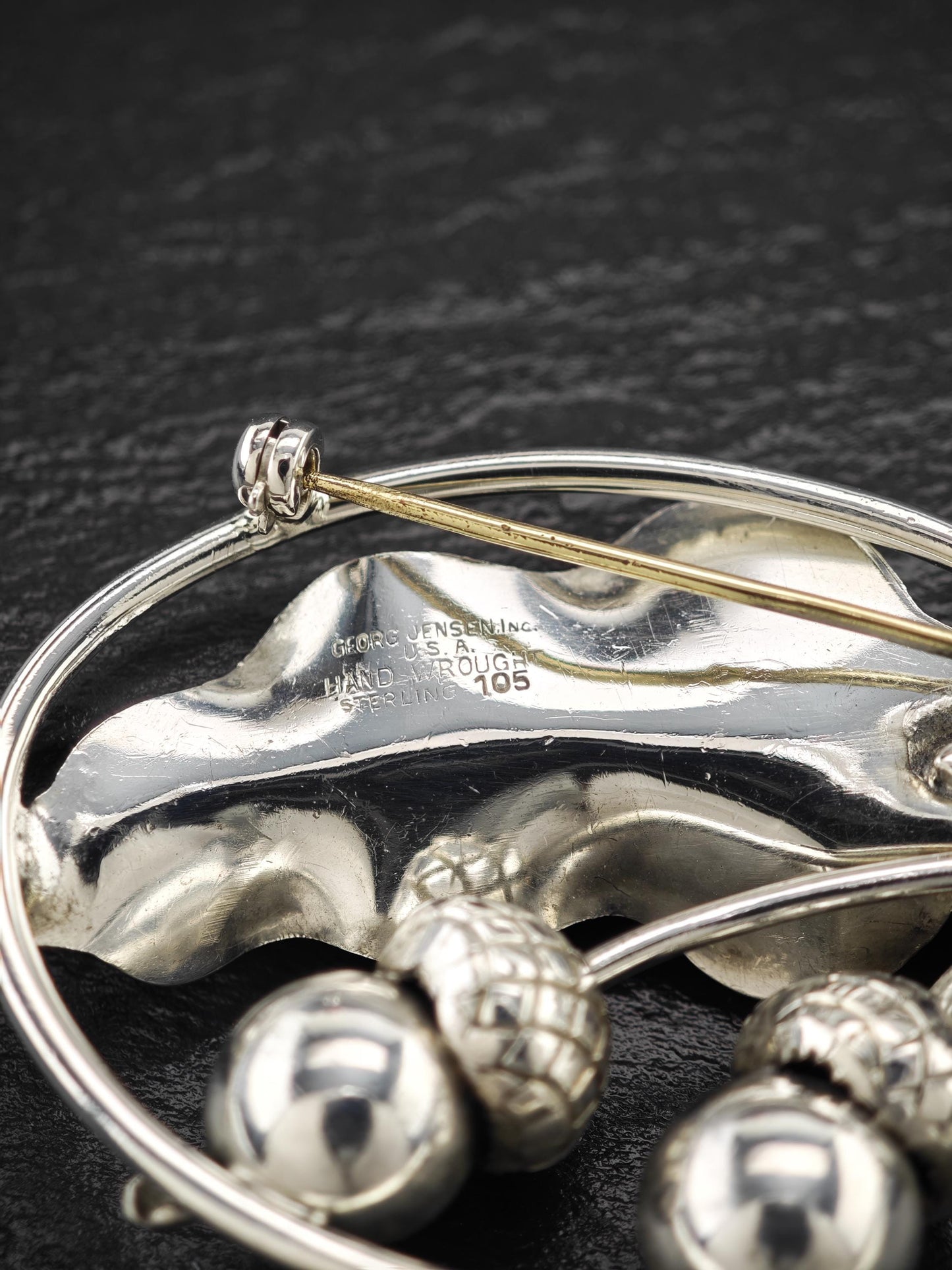 Georg Jensen 105, Acorn Brooch Sterling Silver