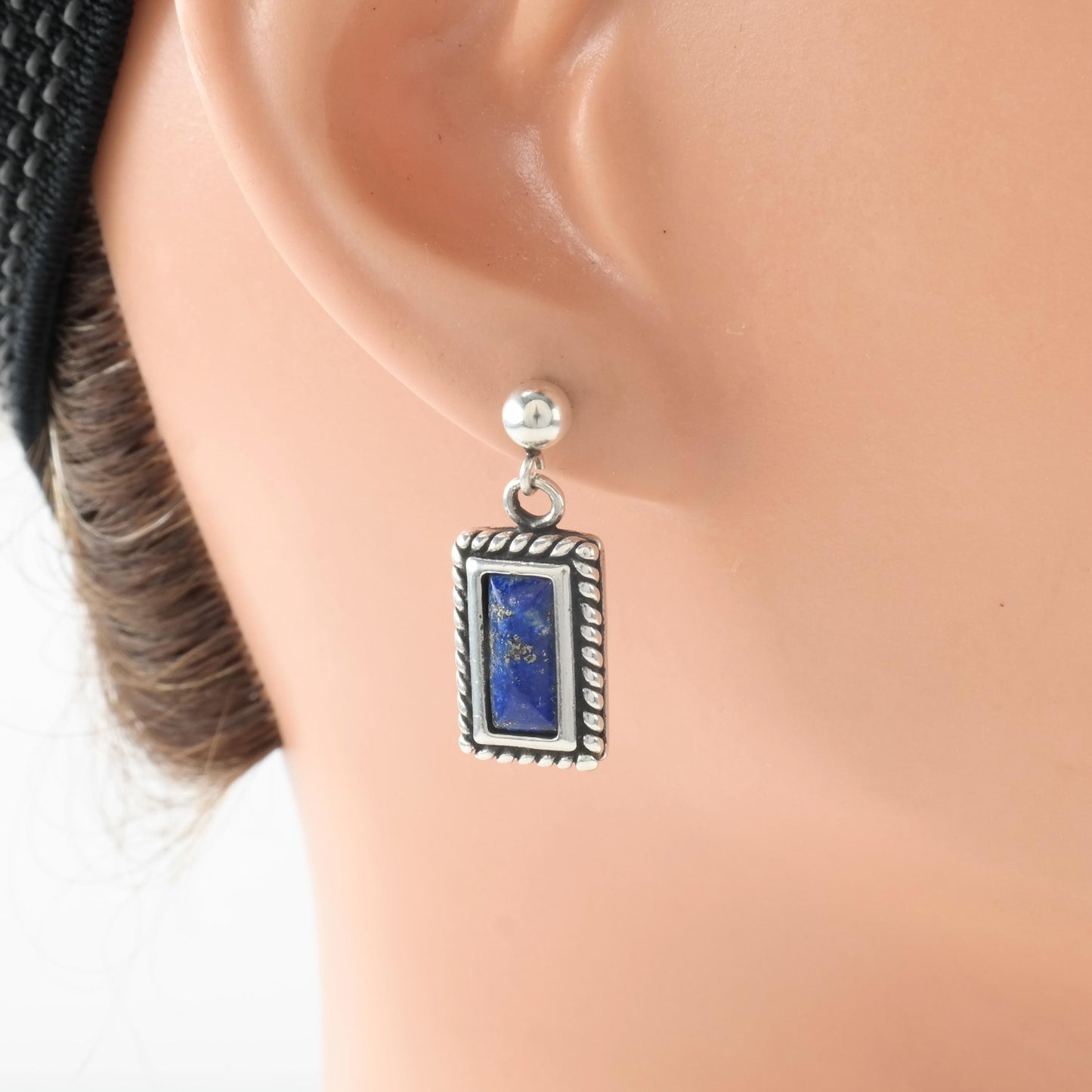 Choice Relios & TSF Dangle Earrings Sterling Silver Lapis Sodalite Inlay