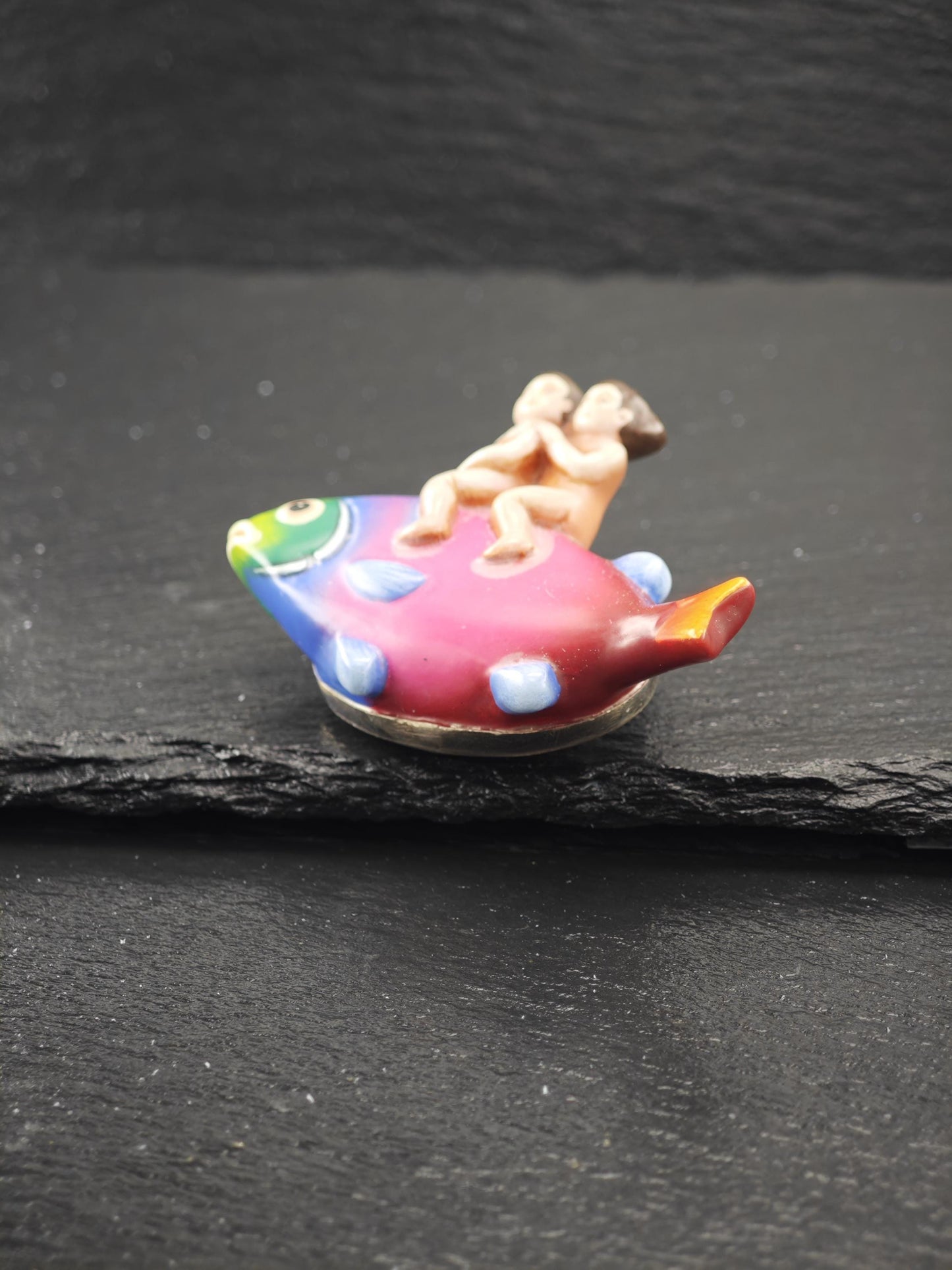 Sergio Bustamante Fantasy Fish, People Brooch/Pendant Sterling Silver