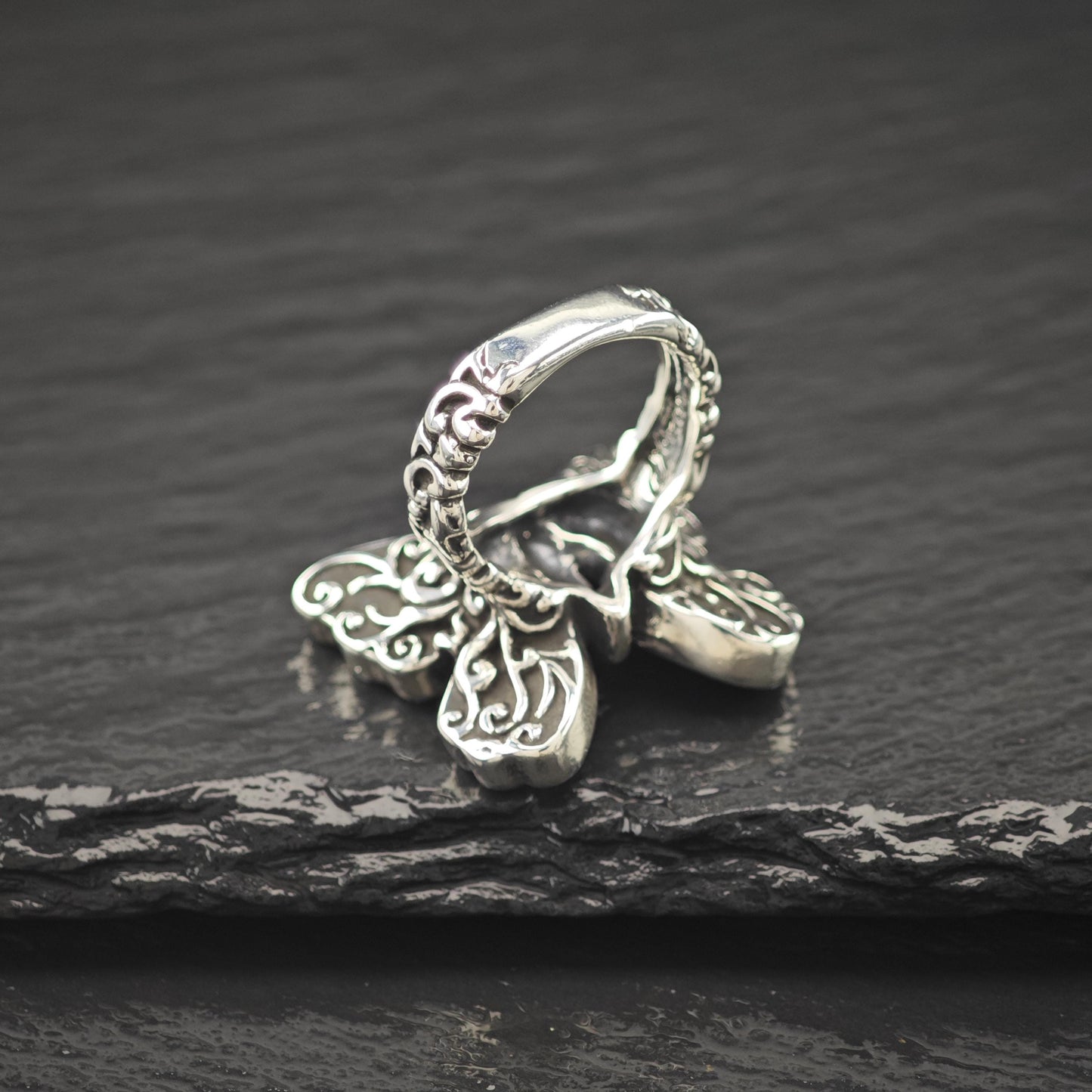 Carolyn Pollack Butterfly Inlay Ring Sterling Silver