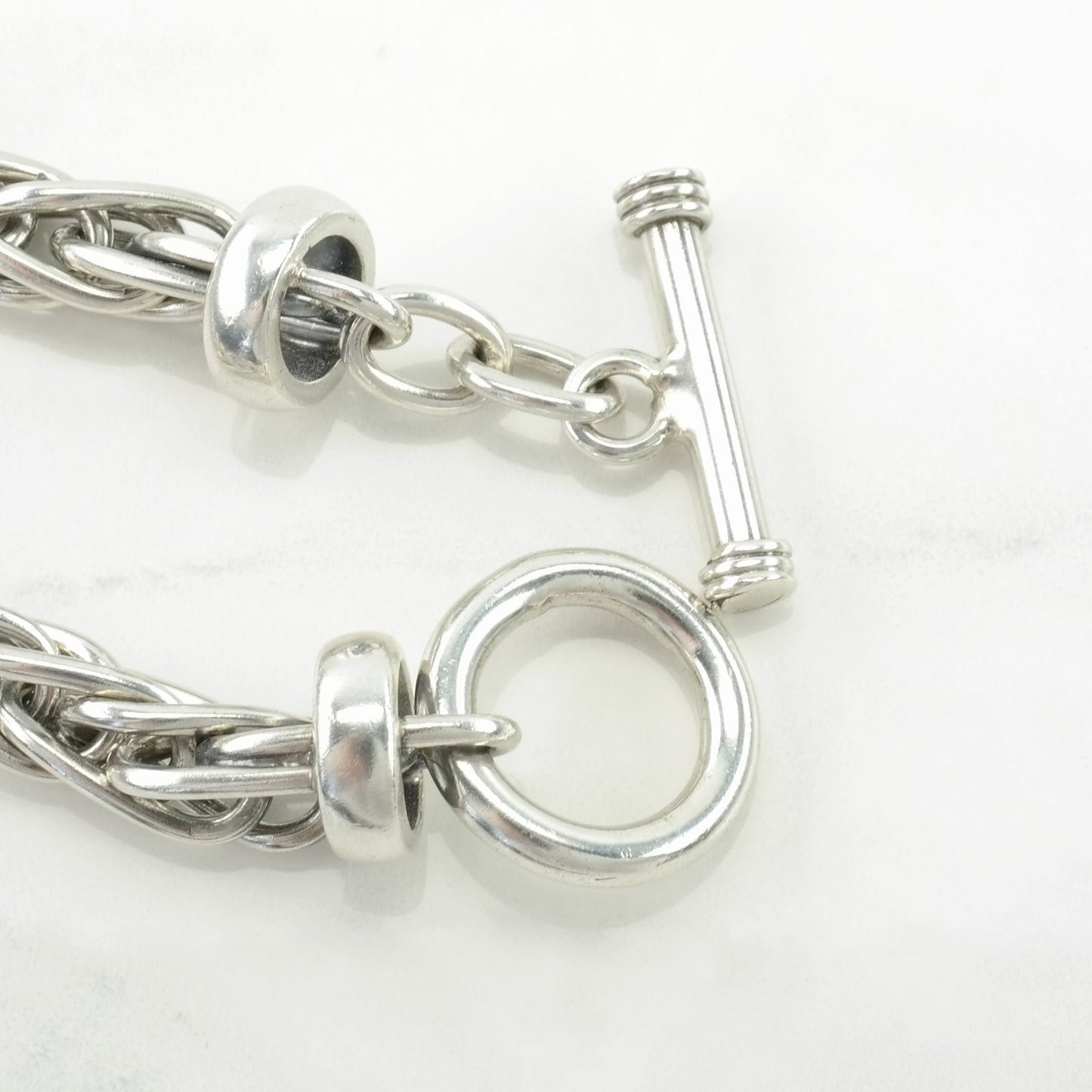 Vintage Versani Sterling Silver Link/T-bar Bracelet Thick Chain Toggle Clasp