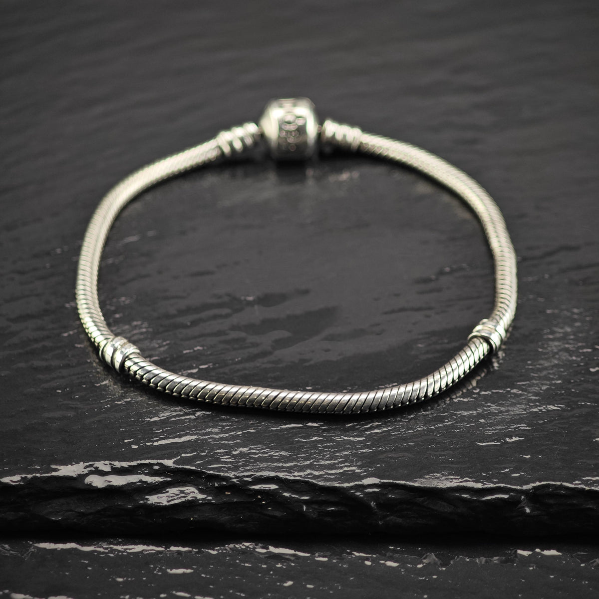Vintage Pandora Sterling Silver Line Bracelet Sz 7 1/4" BR3183