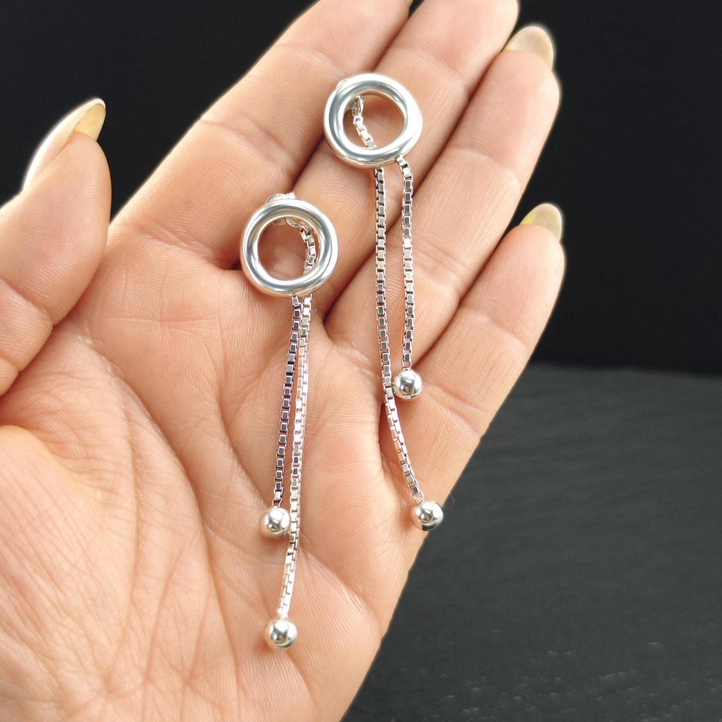 Modernist Christofle Stud/Dangle Earrings Sterling Silver