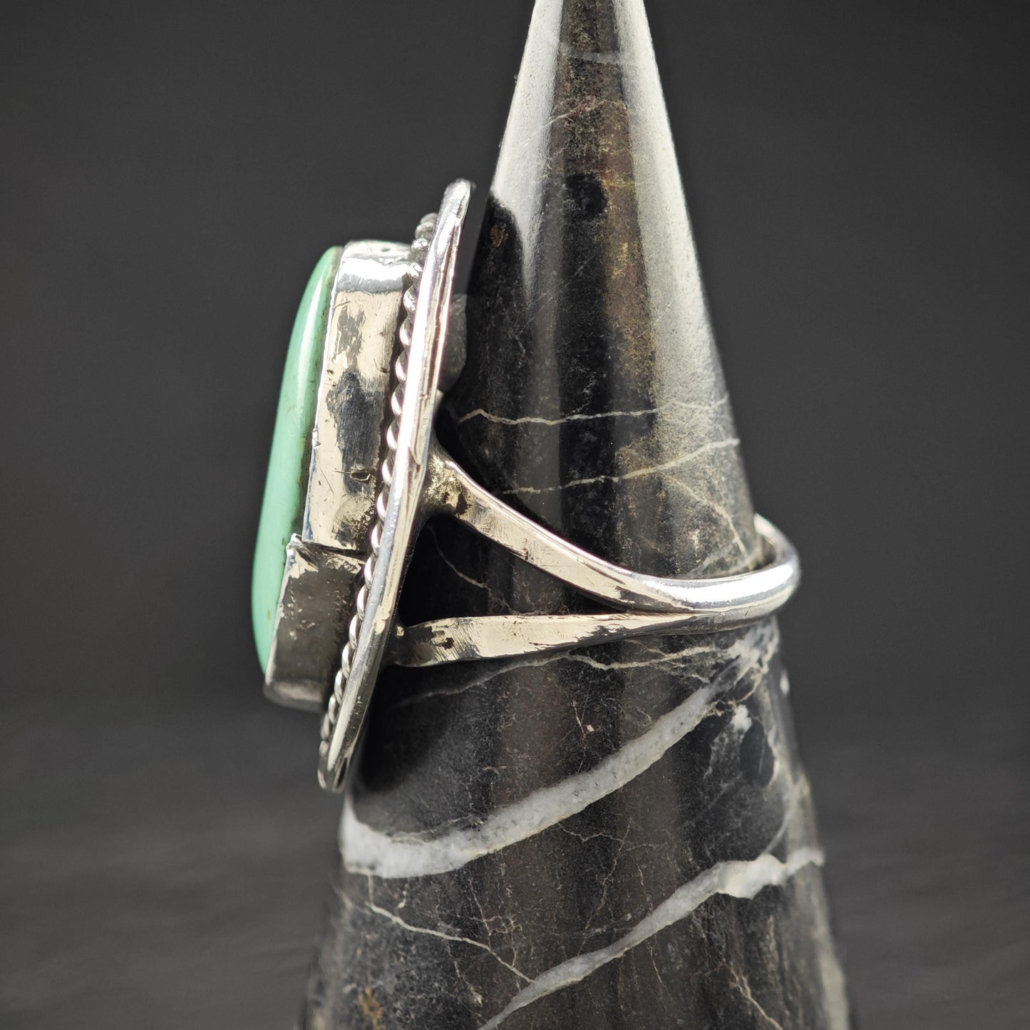 Southwest Turquoise Ring: Sterling Silver Jewelry Size 8 1/4