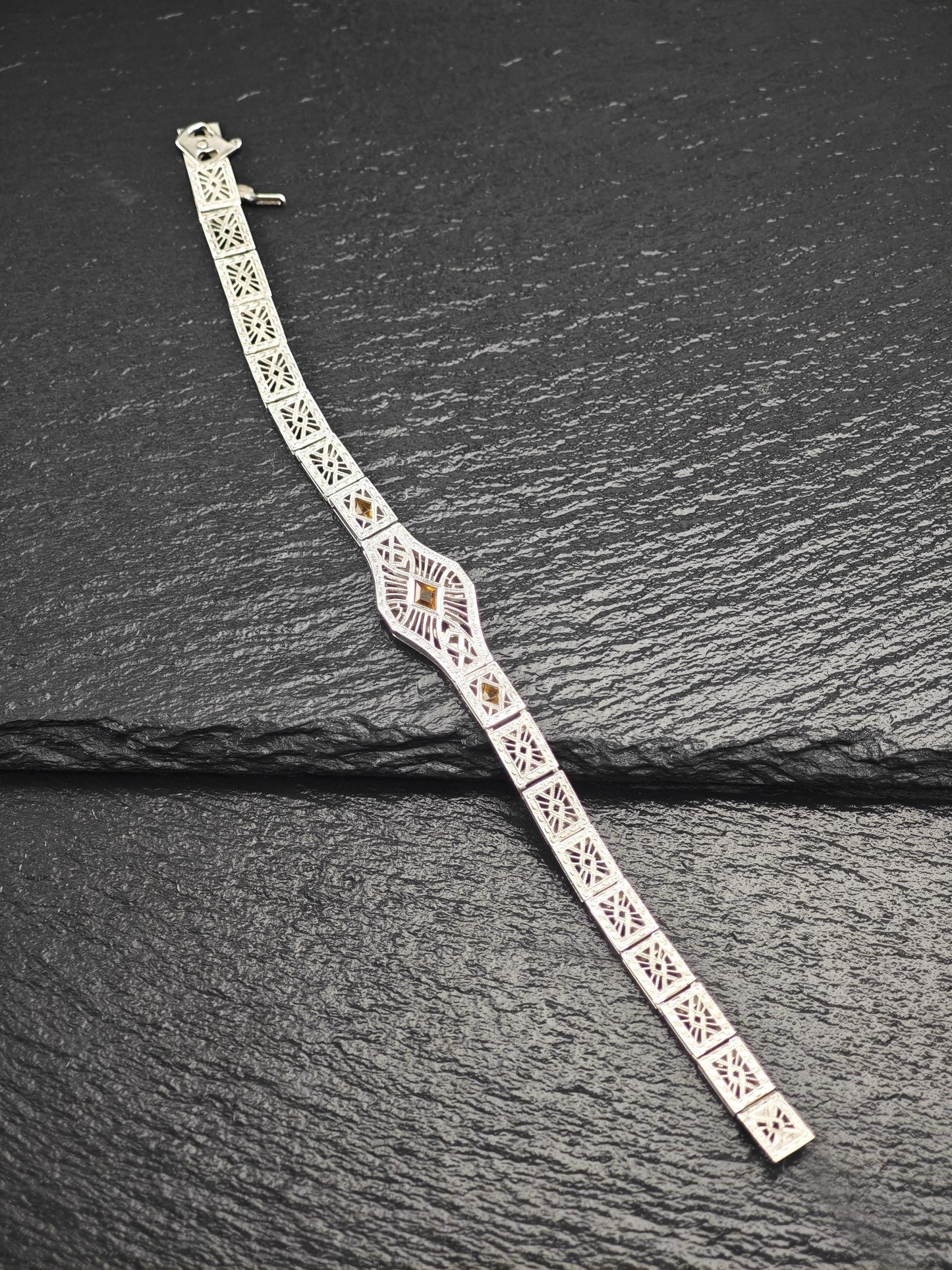 Art Deco Simmons Paste Bracelet Sterling Silver