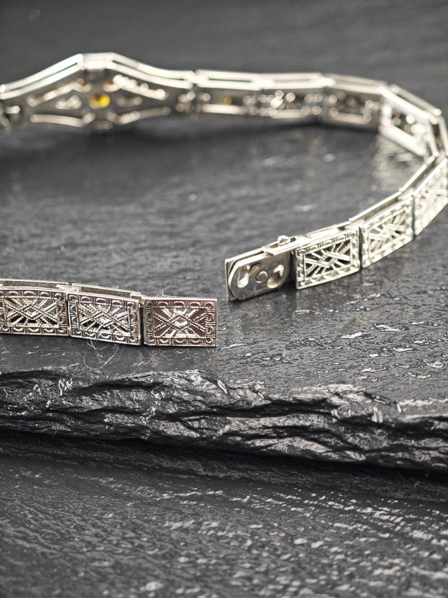 Art Deco Simmons Paste Bracelet Sterling Silver