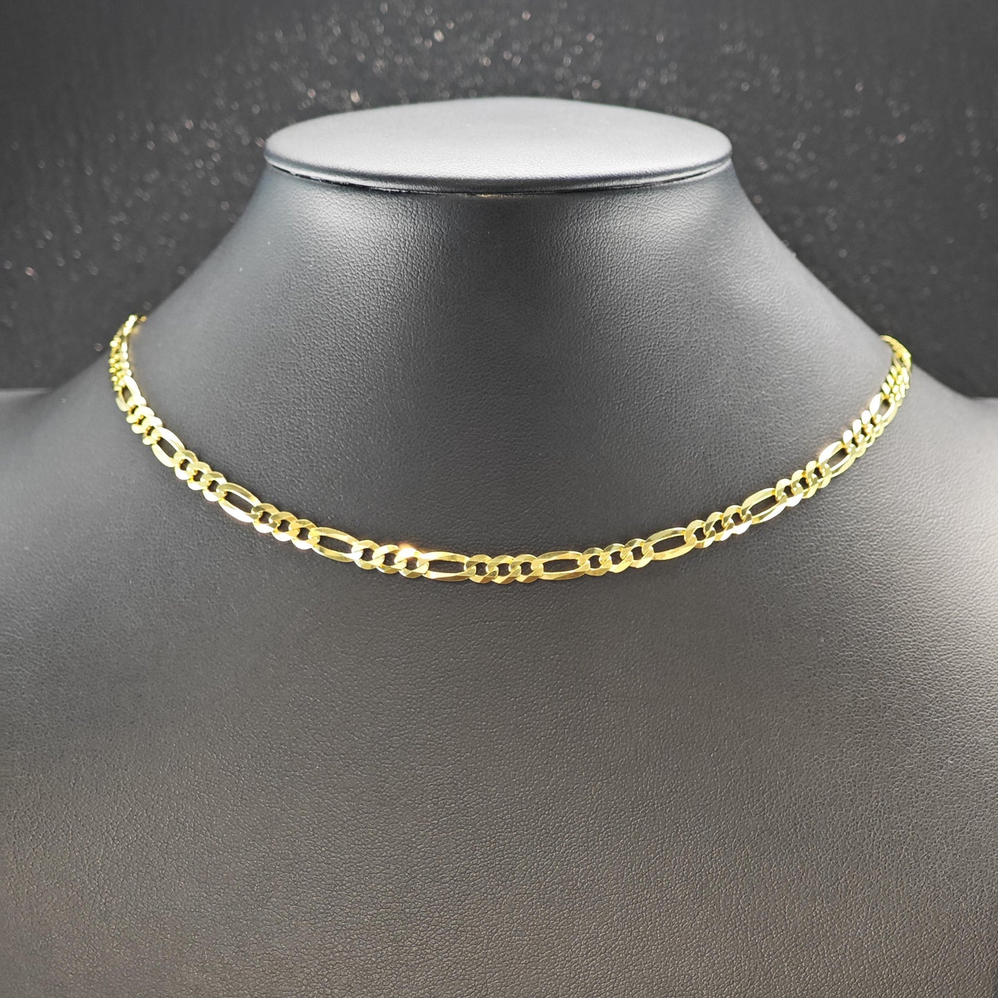 Sterling Silver Gold Plated 4.5mm Figaro Chain Necklace 24" N2654