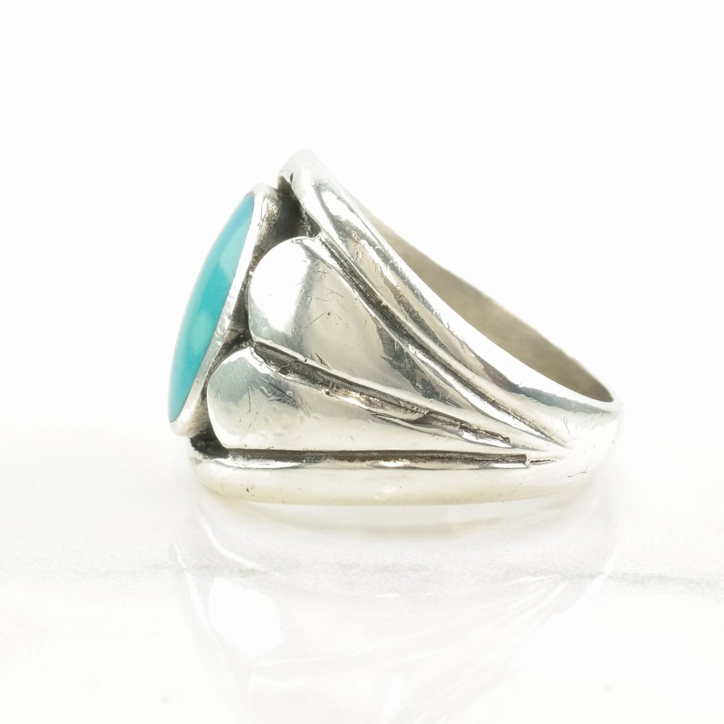 Native American Silver Ring Turquoise Sterling Size 12 1/4